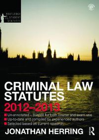 Cover image for Criminal Law Statutes 2012-2013