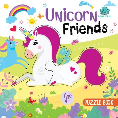 Cover image for Booktopus Square Puzzle Board Book - Unicorn Friends Learning Puzzle with Easy Grip Pieces - Educational Toys for Kids 4+ Years - Motor Skil
