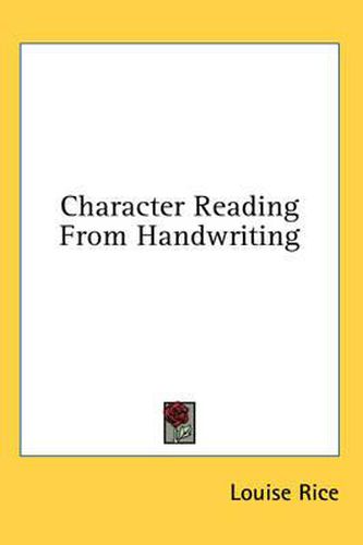 Cover image for Character Reading from Handwriting