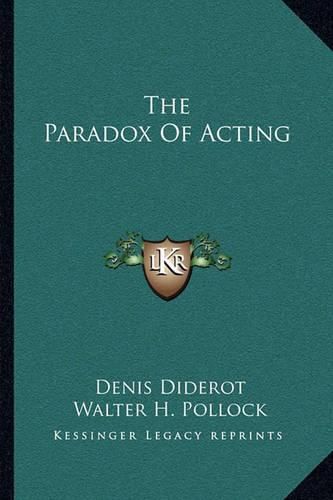 Cover image for The Paradox of Acting