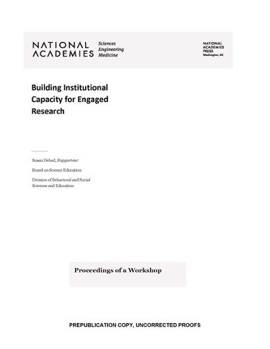 Cover image for Building Institutional Capacity for Engaged Research