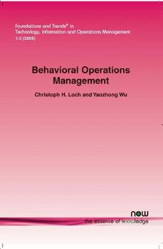 Behavioral Operations Management