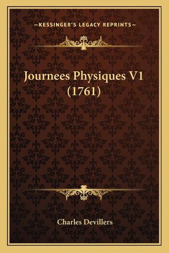 Cover image for Journees Physiques V1 (1761)