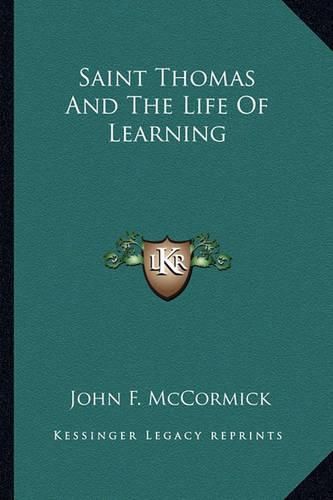 Saint Thomas and the Life of Learning