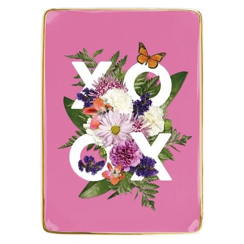 Cover image for Say It with Flowers Xoxo Porcelain Tray