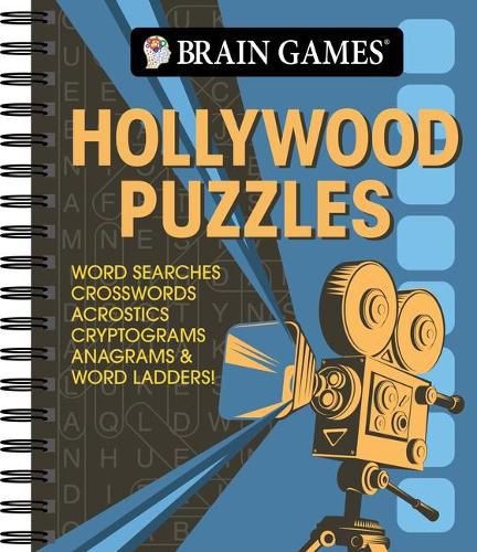 Cover image for Brain Games - Hollywood Puzzles: Word Searches, Crosswords, Acrostics, Cryptograms, Anagrams & Word Ladders!