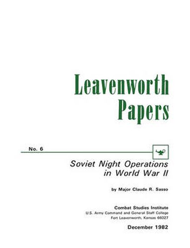 Cover image for Soviet Night Operations in World War II