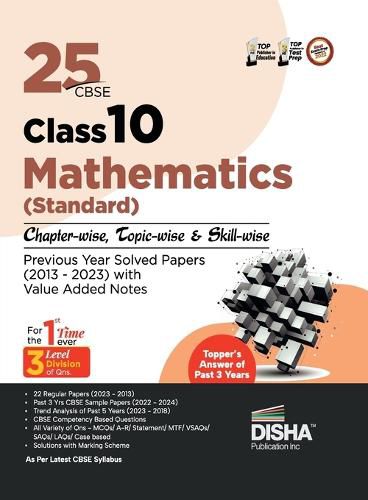 Cover image for 25 Cbse Class 10 Mathematics (Standard) Chapter-Wise, Topic-Wise & Skill-Wise Previous Year Solved Papers (2013 - 2023) with Value Added Notes