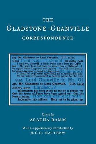 Cover image for The Gladstone-Granville Correspondence