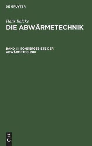 Cover image for Sondergebiete Der Abwarmetechnik