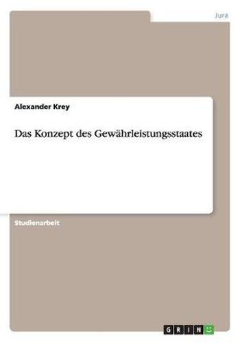 Cover image for Das Konzept des Gewahrleistungsstaates