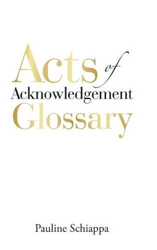 Cover image for Acts of Acknowledgement Glossary