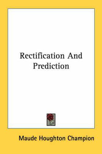 Cover image for Rectification and Prediction