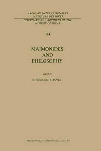 Cover image for Maimonides and Philosophy