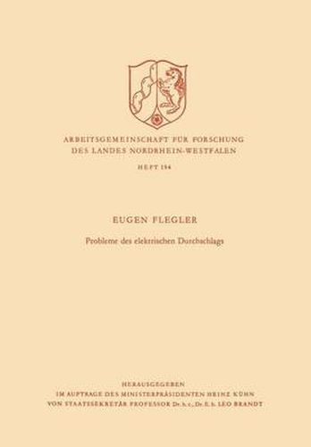 Cover image for Probleme Des Elektrischen Durchschlags