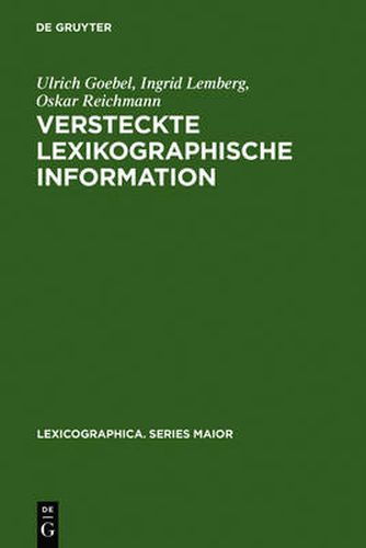 Cover image for Versteckte lexikographische Information