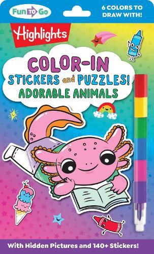 Cover image for Color-In Stickers and Puzzles! Adorable Animals