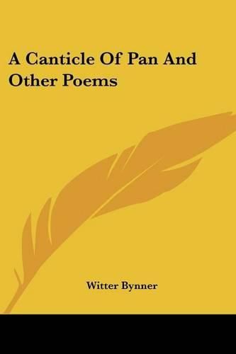 Cover image for A Canticle of Pan and Other Poems