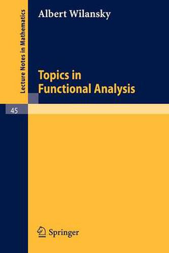 Cover image for Topics in Functional Analysis
