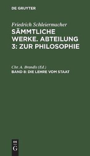 Cover image for Die Lehre vom Staat