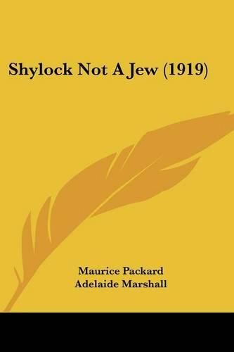 Cover image for Shylock Not a Jew (1919)