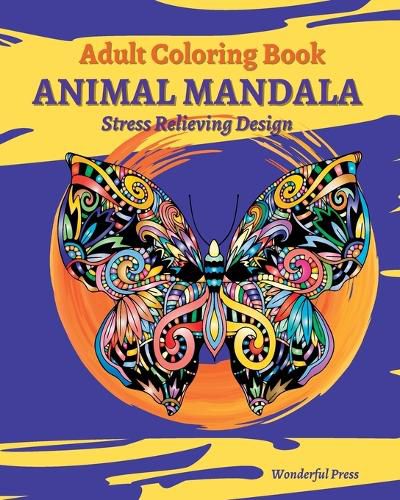 Cover image for ANIMAL MANDALA Adult Coloring Book