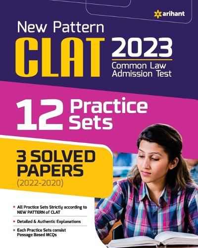 Cover image for New Pattern Clat 2023 12 Practice Sets 3 Solved Papers (2022-2020)