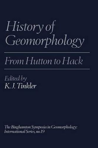 Cover image for History of Geomorphology: From Hutton to Hack