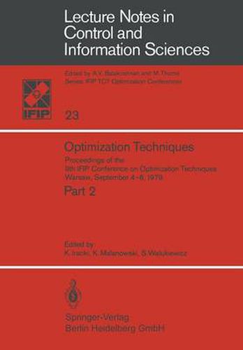 Cover image for Optimization Techniques: Proceedings of the 9th IFIP Conference on Optimization Techniques Warsaw, September 4-8, 1979