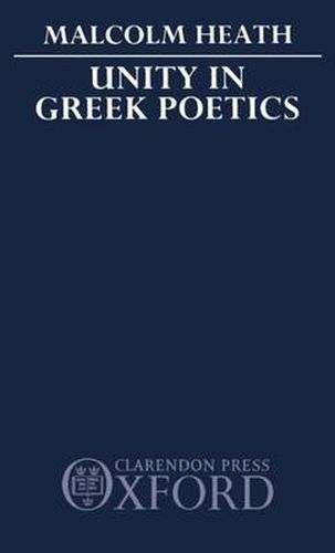 Cover image for Unity in Greek Poetics