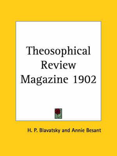 Cover image for Theosophical Review Magazine (1902)