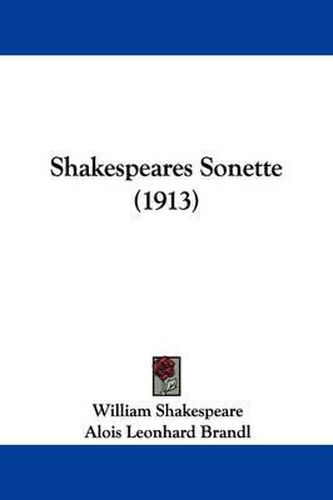 Cover image for Shakespeares Sonette (1913)