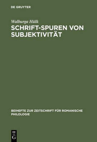 Cover image for Schrift-Spuren von Subjektivitat