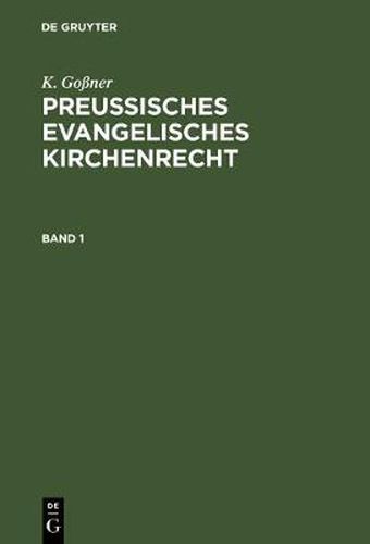 Cover image for Preussisches evangelisches Kirchenrecht