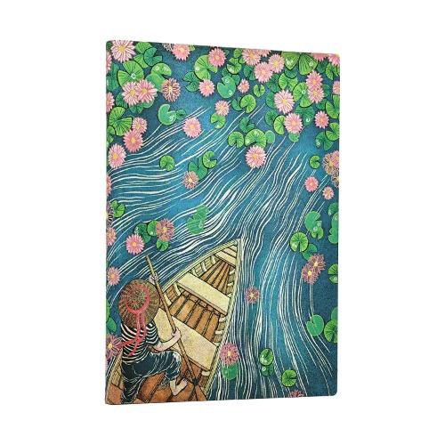Cover image for Lotus River (Living with Yuko) Midi Lined Softcover Journal (Elastic Band Closure)