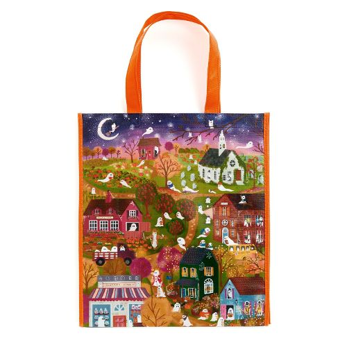 Cover image for Joy Laforme Spooky Village Reusable Shopping Bag