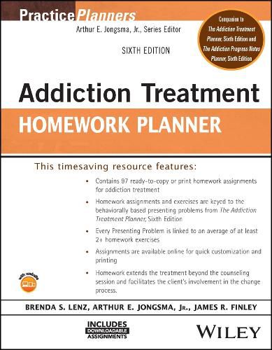 Cover image for Addiction Treatment Homework Planner, Sixth Editio n