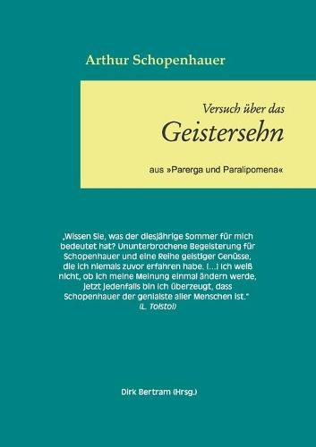 Cover image for UEber das Geistersehen: aus Parerga und Paralipomena