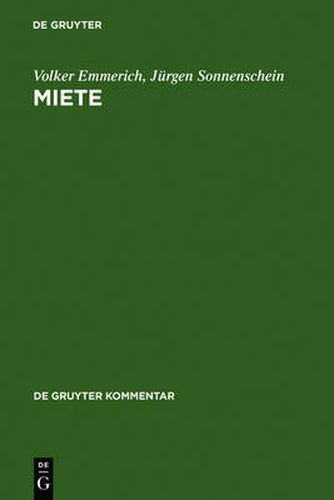 Cover image for Miete: Handkommentar.  535 Bis 580a Des Burgerlichen Gesetzbuches. Allgemeines Gleichbehandlungsgesetz