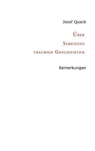 Cover image for UEber Simenons traurige Geschichten