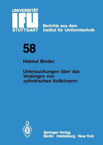 Cover image for Untersuchungen uber das Verjungen von zylindrischen Vollkoerpern