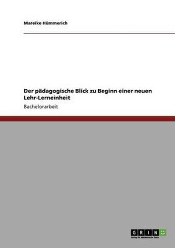 Cover image for Der padagogische Blick zu Beginn einer neuen Lehr-Lerneinheit