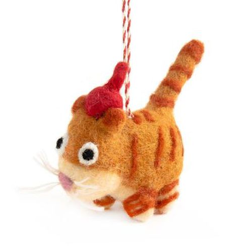 Cover image for Cat Ginger Gemma Felt Xmas Decoration