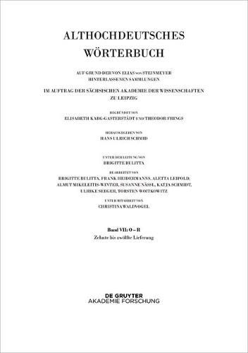 Cover image for Band VII: O - R. 10. Bis 12. Lieferung (Razuuurti Bis Gi-Rihhan)