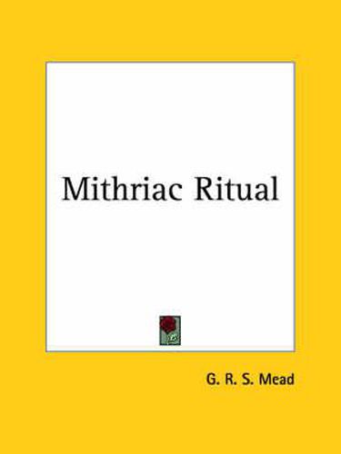 Mithraic Ritual