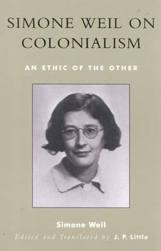 Cover image for Simone Weil on Colonialism: An Ethic of the Other