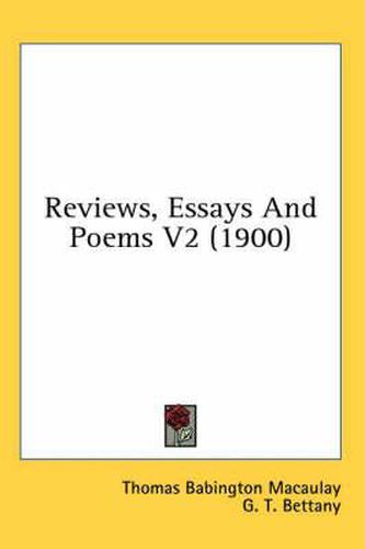 Cover image for Reviews, Essays and Poems V2 (1900)