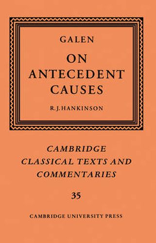 Cover image for Galen: On Antecedent Causes