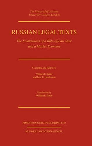 Cover image for Russian Legal Texts: The Foundation Of A Rule Of Law State