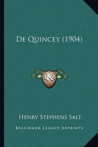 de Quincey (1904)